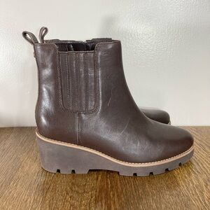 New Vionic Aria Water Repellent Wedge Boot Women’s Size 8.5 Dk Brown